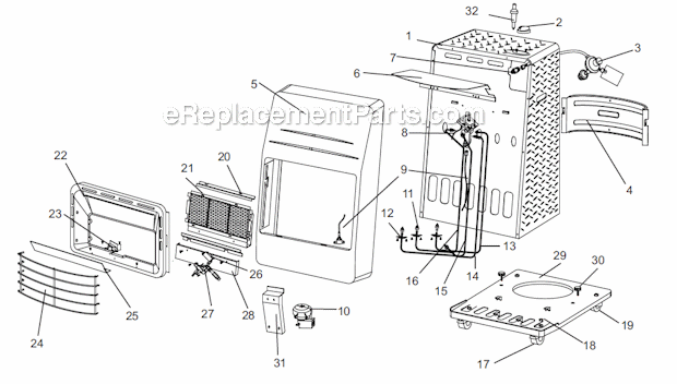 Page A Diagram and Parts List for PT-18-PCH-A  Pro Temp Heater